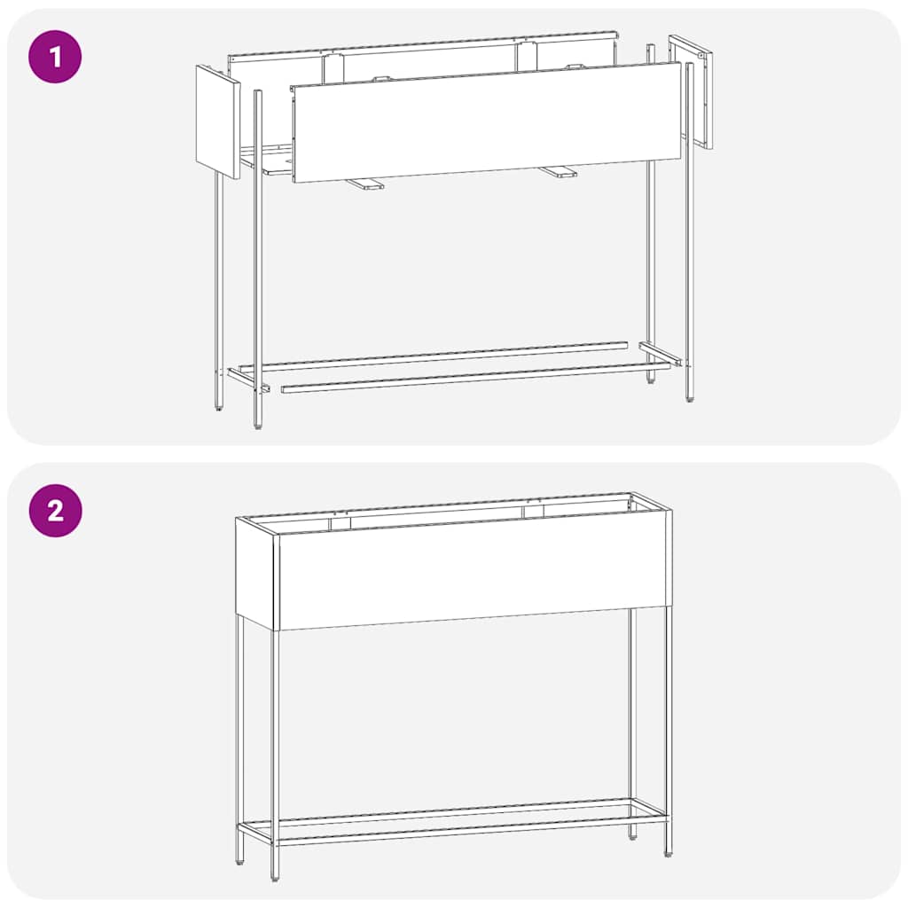 Повдигната градинска саксия Сребрист 100 x 26 x 82 см - VL865881 - Thumbnail 10
