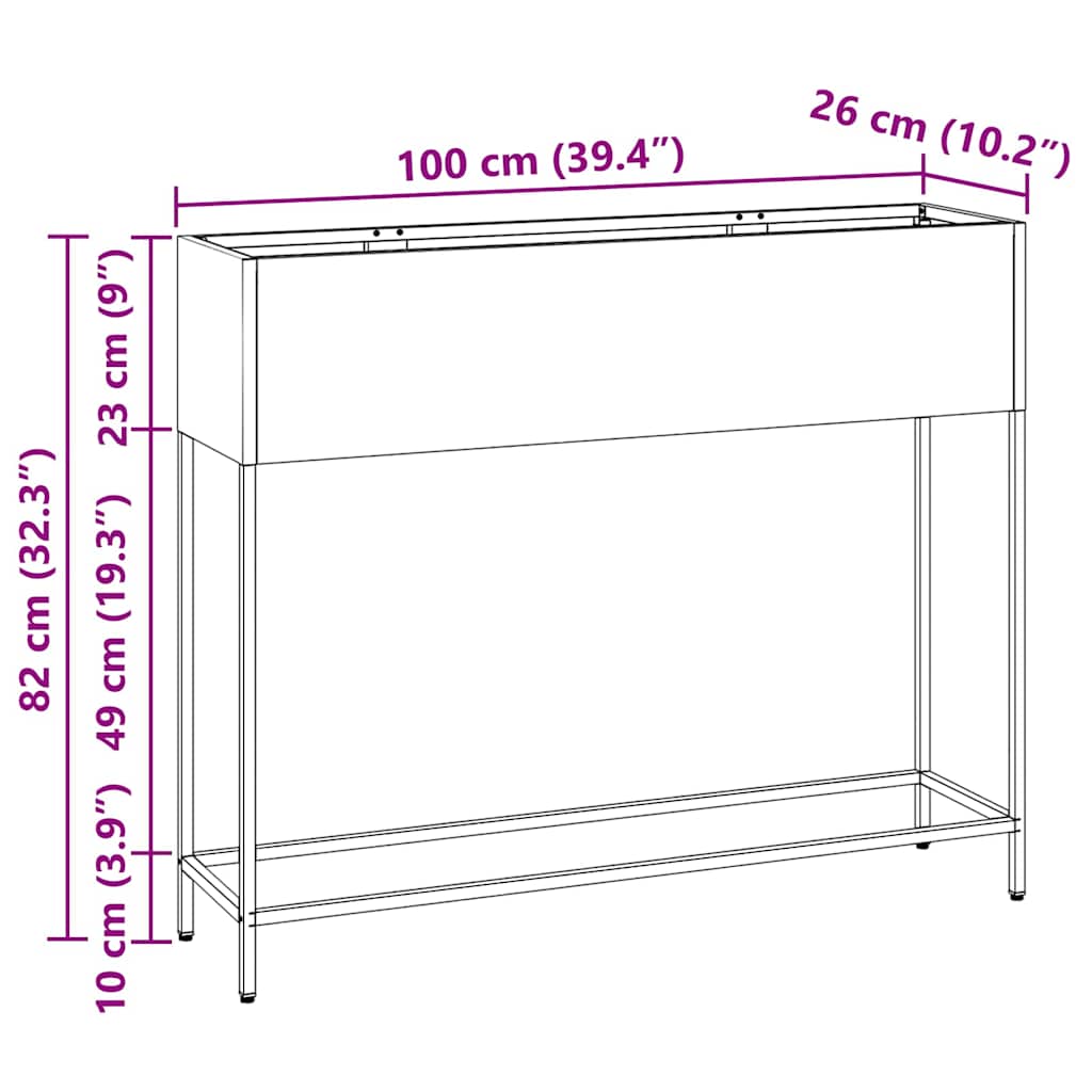Повдигната градинска саксия Сребрист 100 x 26 x 82 см - VL865881 - Thumbnail 12
