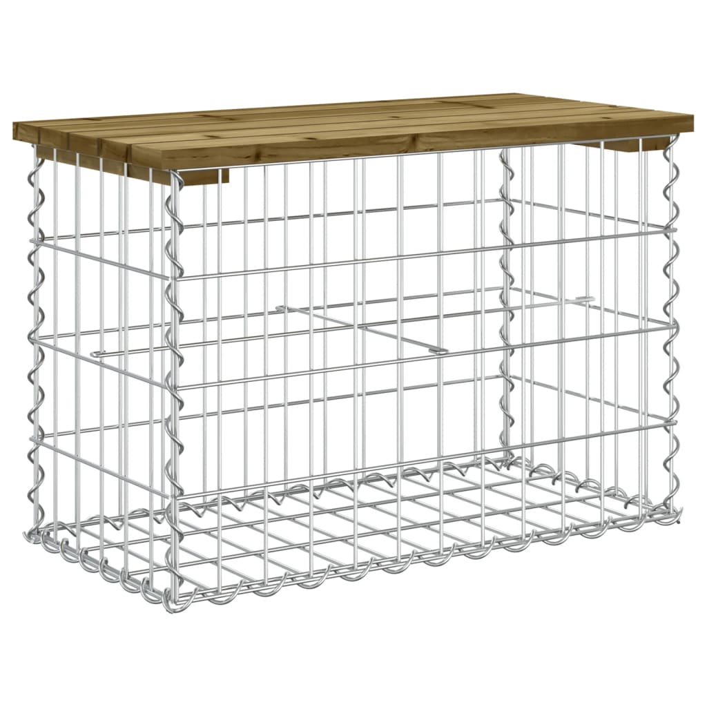 Градинска пейка габионен дизайн 63x31,5x42 см импрегниран бор - VL834346 - Thumbnail 5