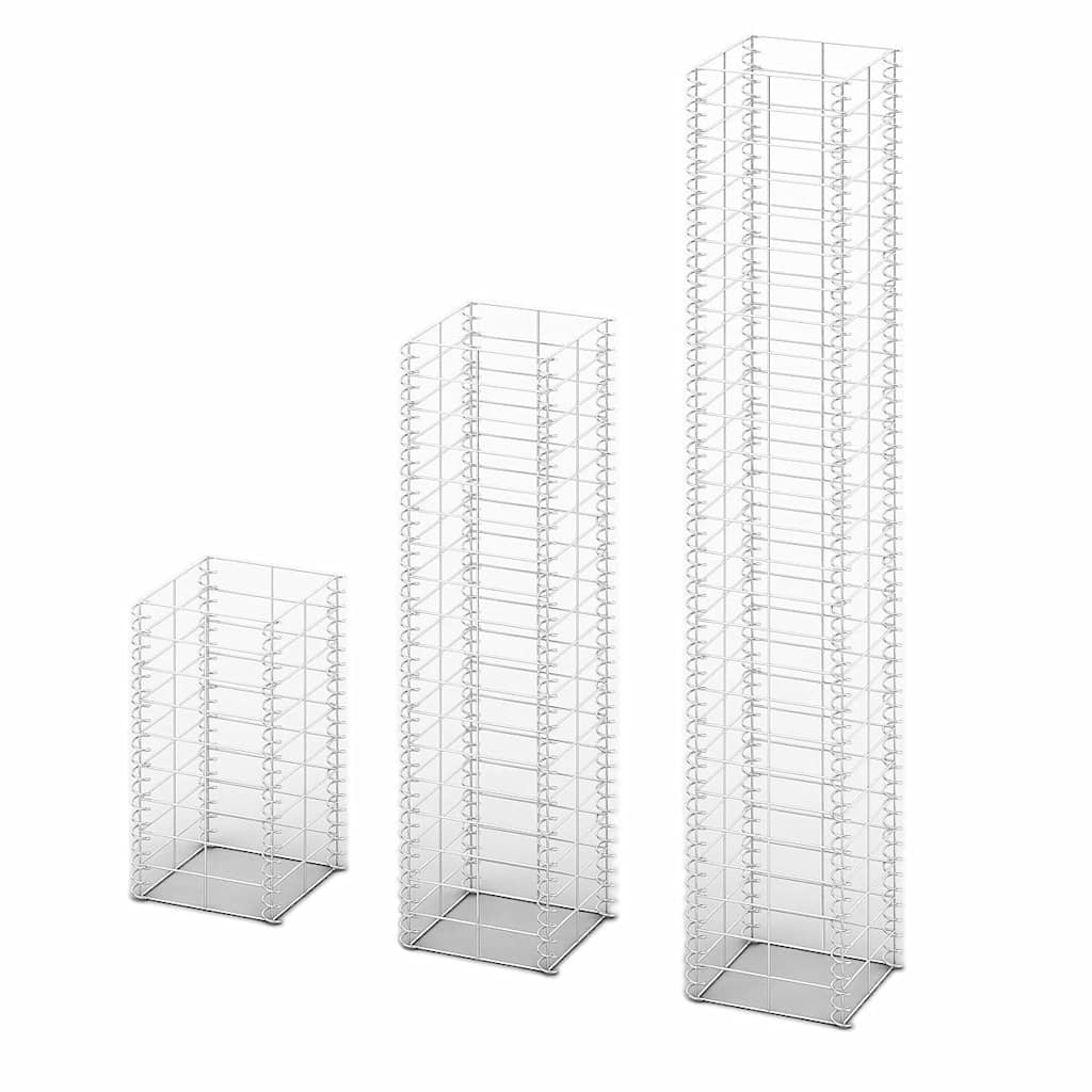 Комплект габионни кошове, 3 бр, поцинкована тел - VL141048 - Image 2