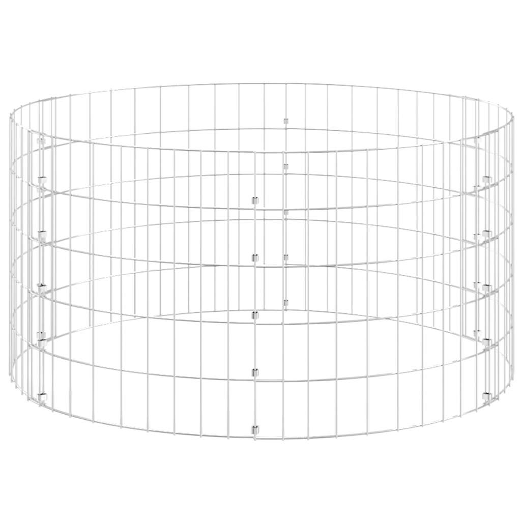 Кръгъл габионен стълб, поцинкована стомана, Ø100x50 см - VL152017 - Thumbnail 3