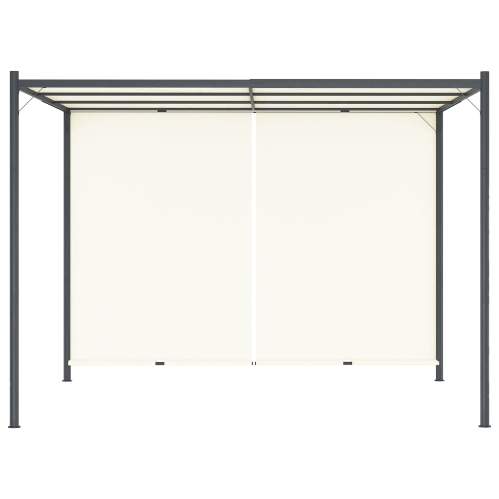 Пергола с регулируем покрив, кремавобяла, 3х3 м, стомана - Thumbnail 4