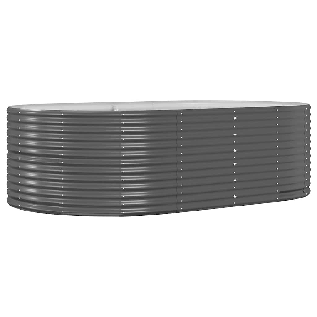 Повдигната градинска леха, антрацит, 212x140x68 см, поцинкована стомана - VL319096 - Thumbnail 2