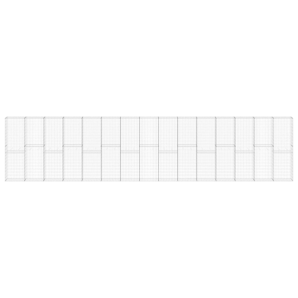 Габионна стена с капаци, поцинкована стомана, 900x30x200 см - VL147819 - Thumbnail 4