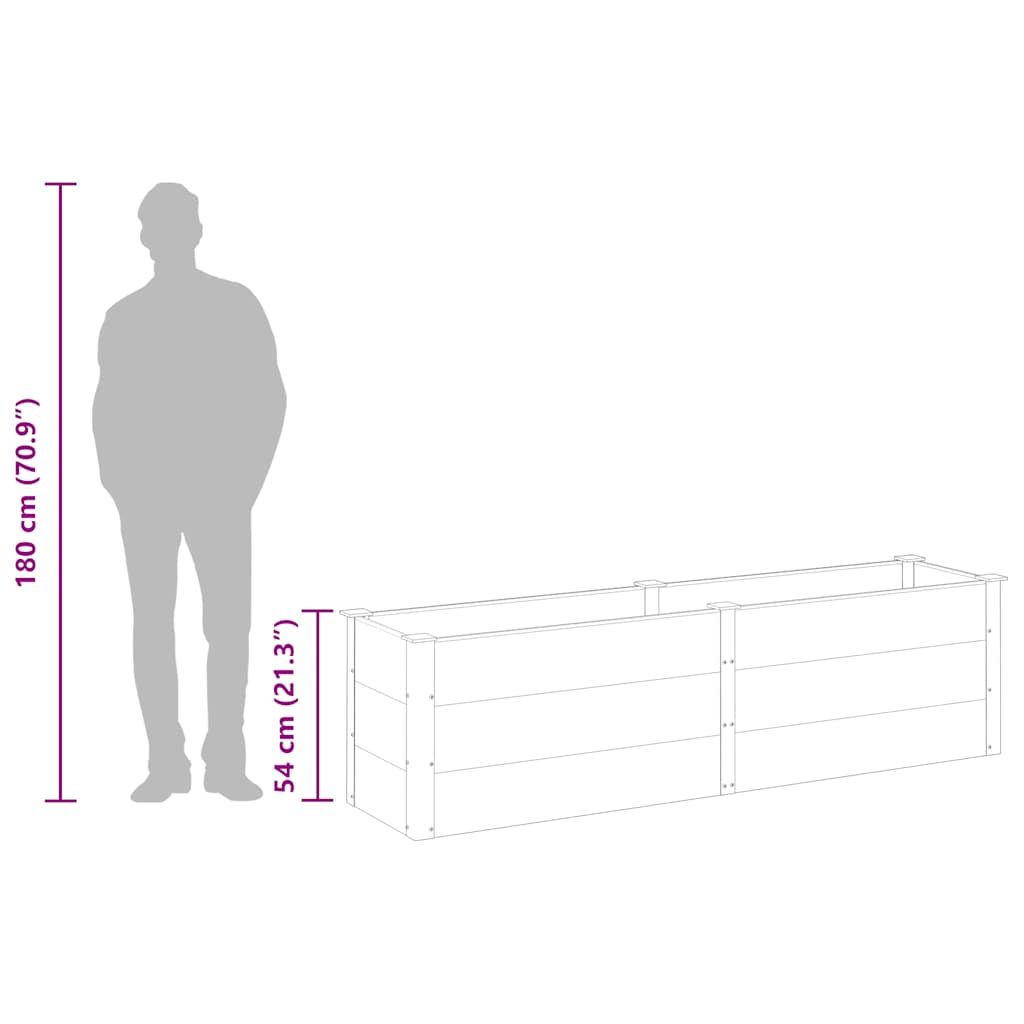 Градинска повдигната леха, 200x50x54 см, WPC, сива - VL318095 - Image 8