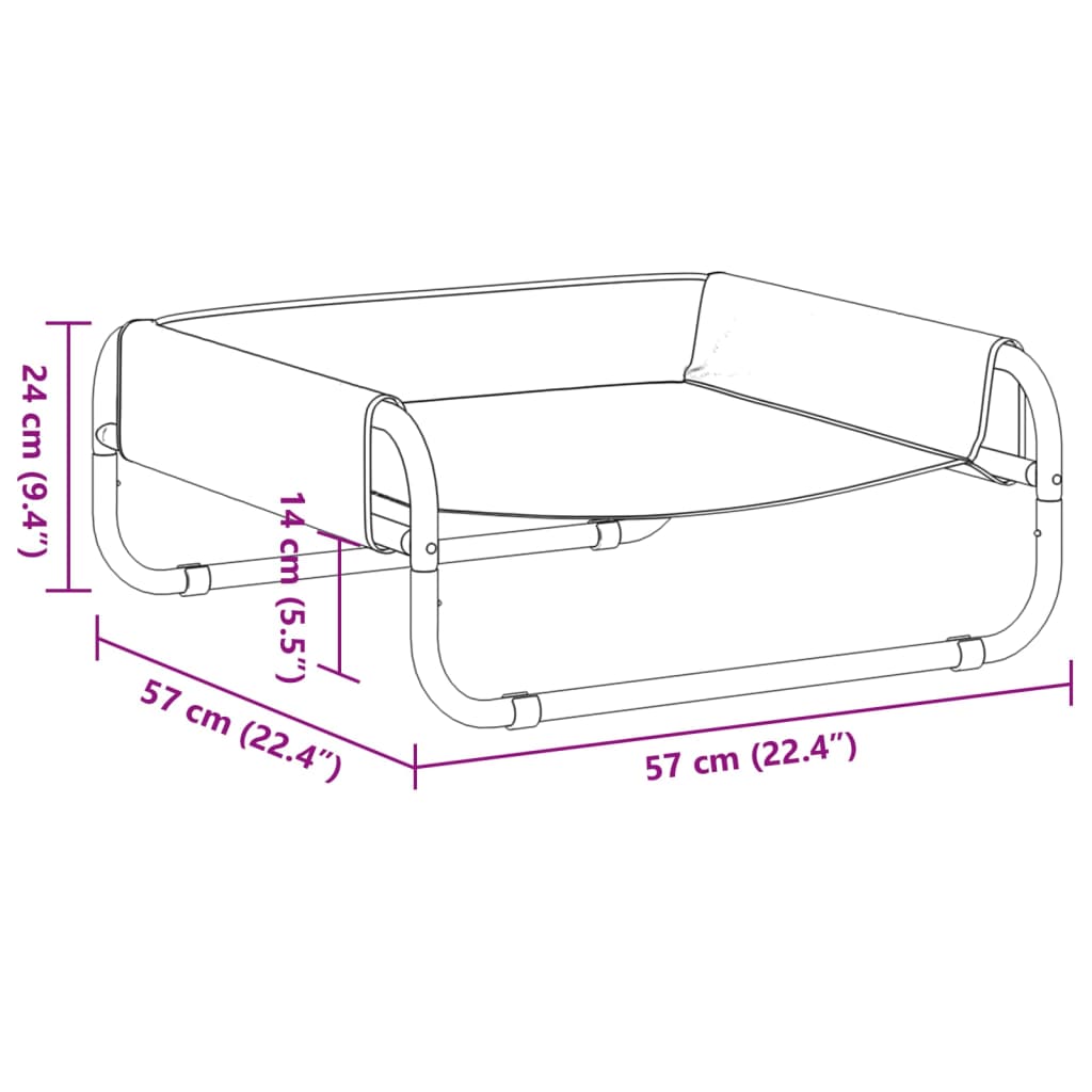 Повдигнато легло за куче, антрацит, Оксфорд плат и стомана - VL172600 - Image 9