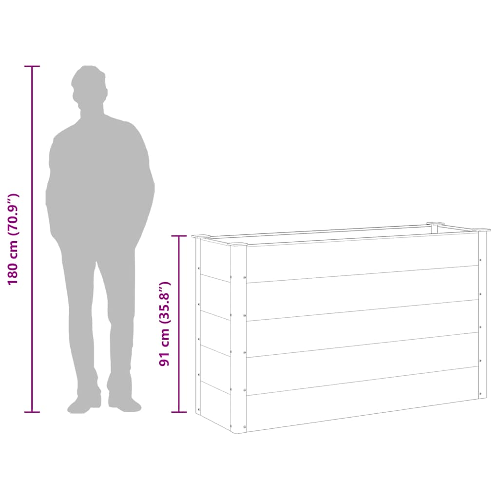 Градинска повдигната леха, WPC, 150x50x91 см, сива - VL43608 - Thumbnail 8