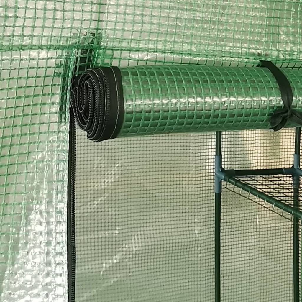 Оранжерия с рафтове, стомана, 227x223 см - Thumbnail 6