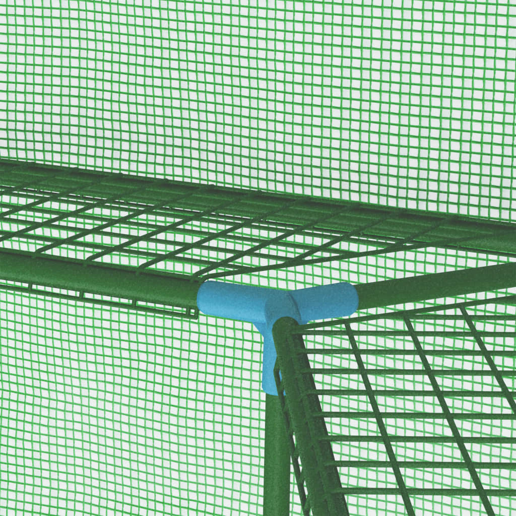 Оранжерия с рафтове, стомана, 227x223 см - Thumbnail 8