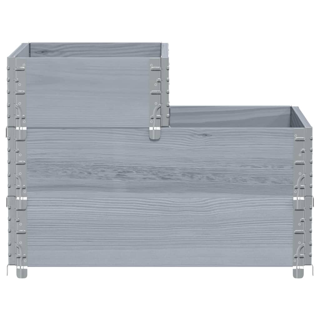 3-степенна повдигната леха, сива, 120x80 см, бор масив - VL4010315 - Thumbnail 4