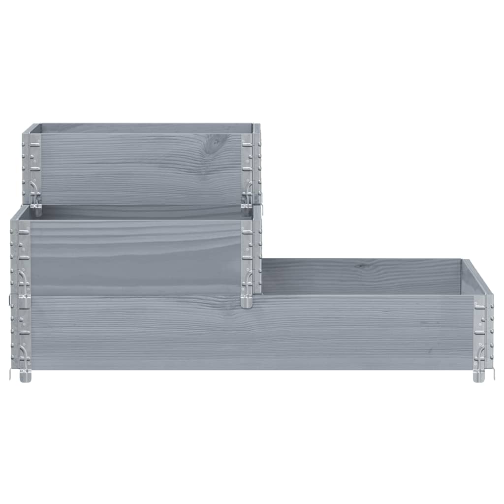 3-степенна повдигната леха, сива, 120x80 см, бор масив - VL4010315 - Thumbnail 3