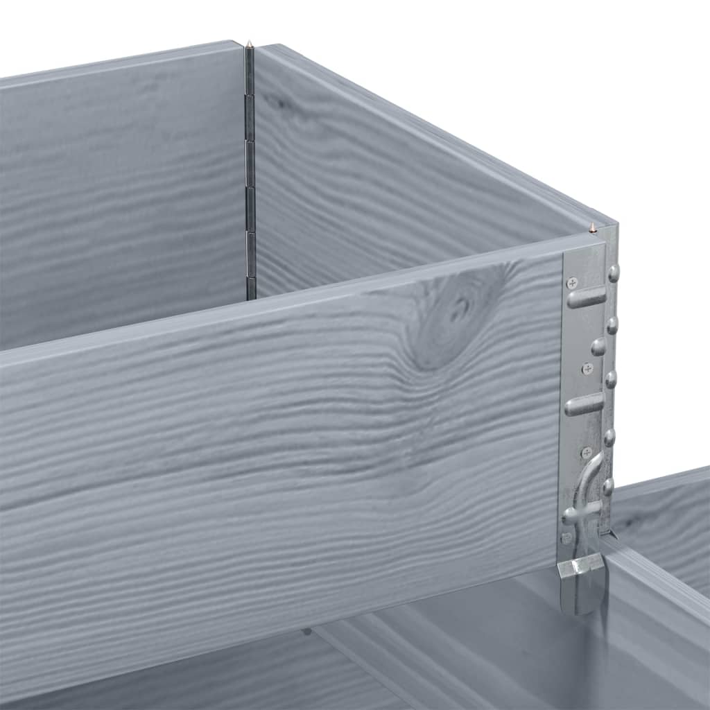 3-степенна повдигната леха, сива, 120x80 см, бор масив - VL4010315 - Thumbnail 7