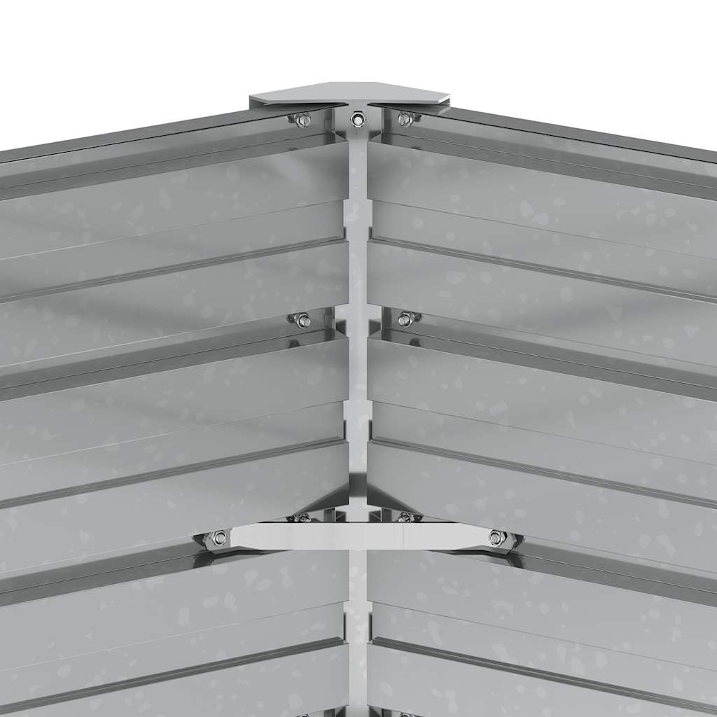 Повдигната градинска леха 129х45 см поцинкована стомана сребро - VL316881 - Thumbnail 8