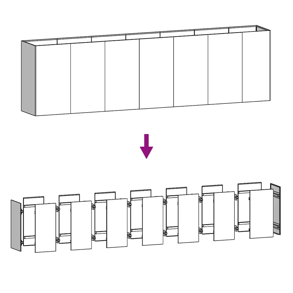 Градинска повдигната леха 280x40x80 см кортенова стомана - VL824528 - Thumbnail 6