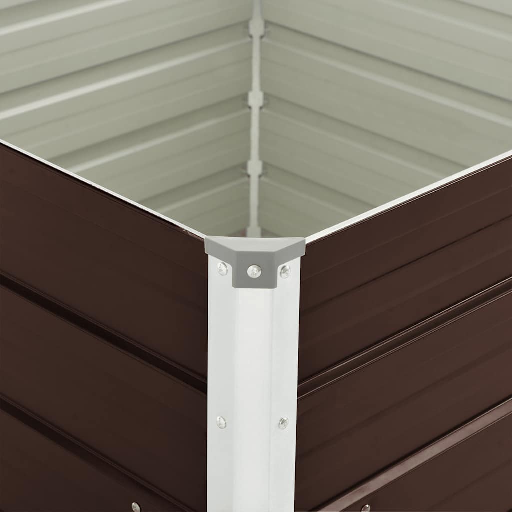 Повдигната леха, кафява, 100x100x77 см, поцинкована стомана - VL45712 - Thumbnail 11