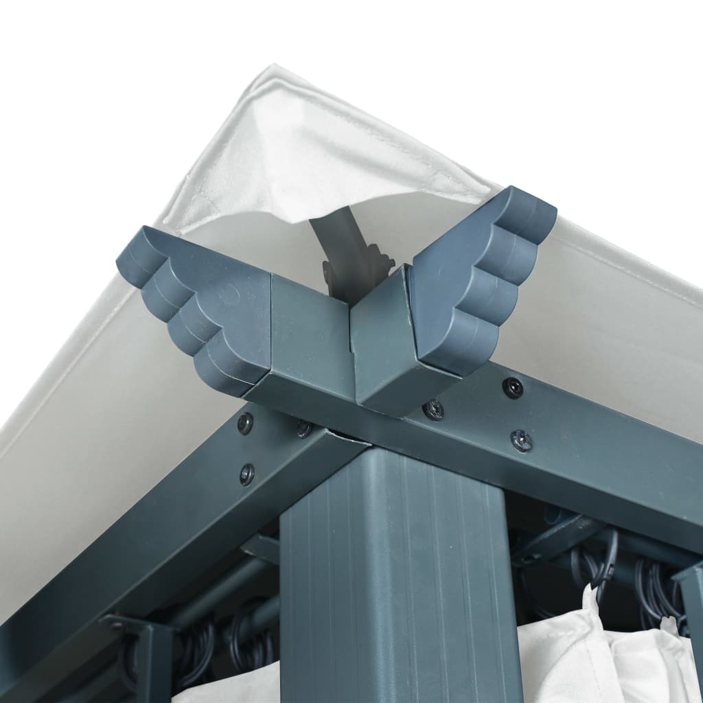 Шатра със завеси, 300x300 см, кремава, алуминий - VL48042 - Thumbnail 8