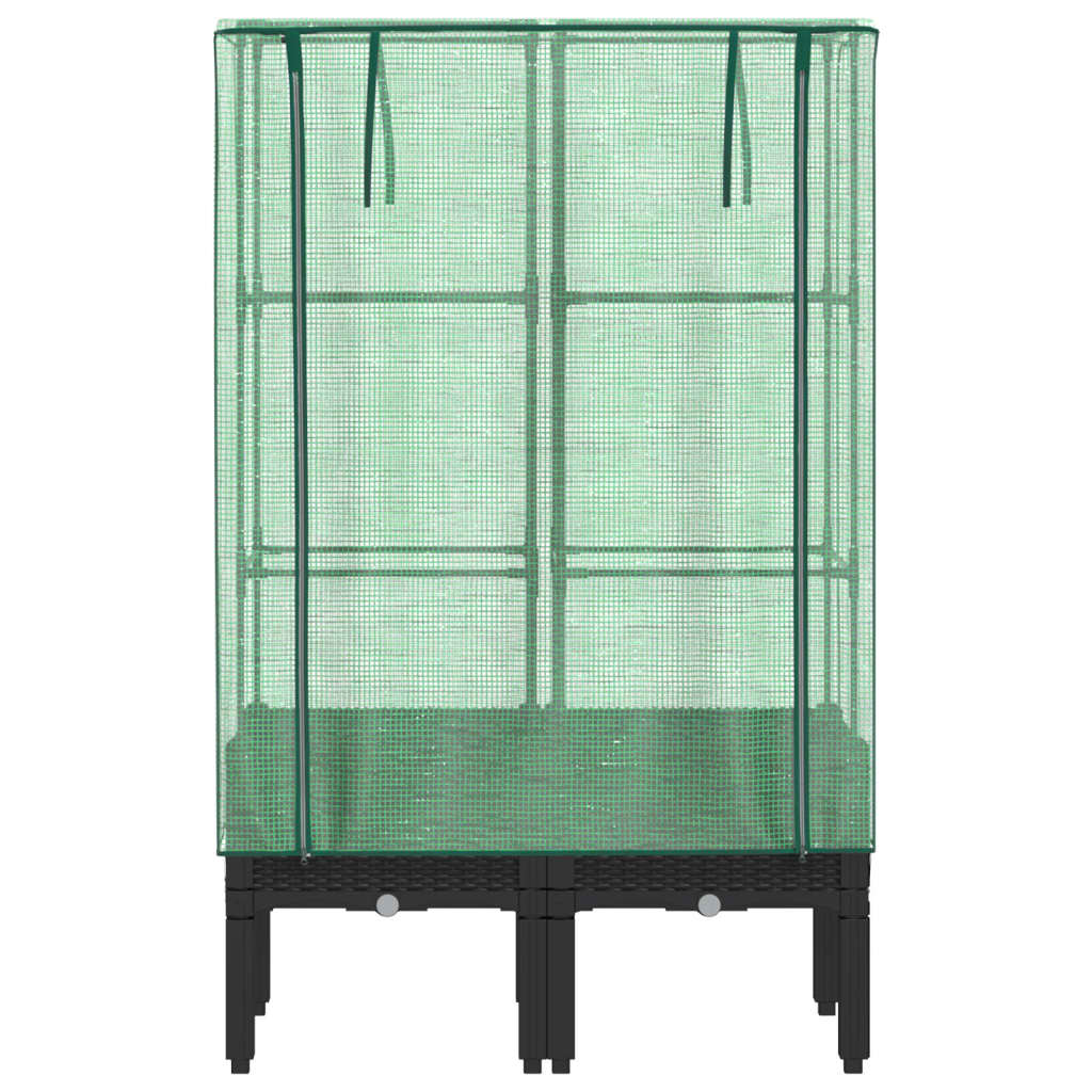 Повдигнато легло с оранжерия калъф, ратанов вид, 80x40x140 см - VL4015819 - Thumbnail 4