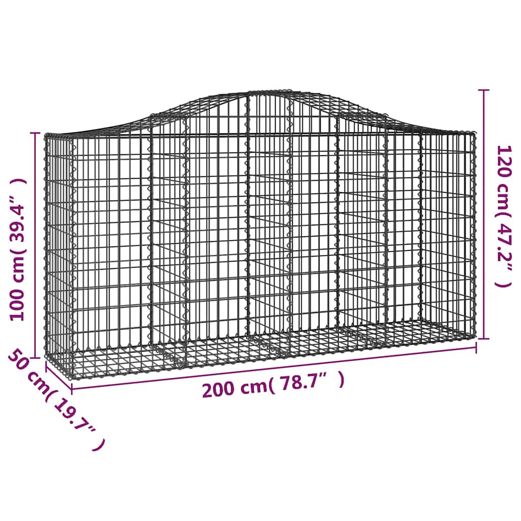 Габионни кошници арка 18 бр 200x50x100/120см поцинковано желязо - VL3145654 - Image 6