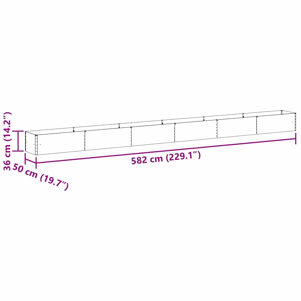 Градинска повдигната леха 582 x 50 x 36 см - VL42017348 - Thumbnail 13