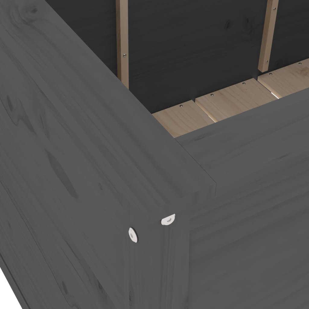 Градинско повдигнато легло, сиво, 119,5x82,5x78 см, бор масив - VL825312 - Thumbnail 7