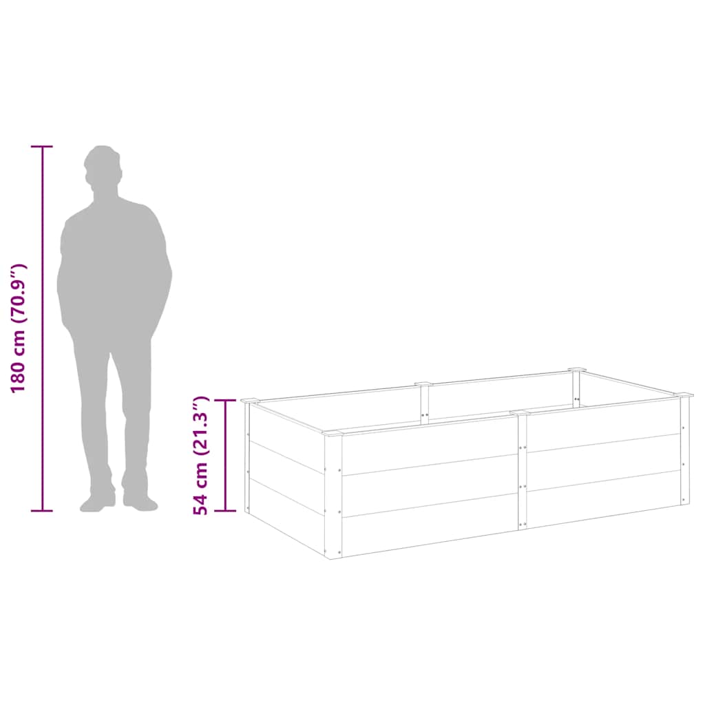 Градинска повдигната леха, 200x100x54 см, WPC, сива - VL318097 - Image 8