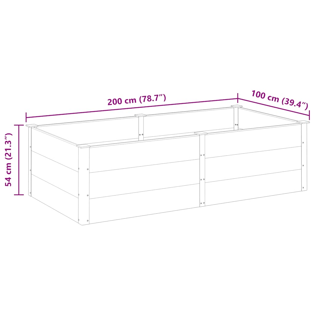 Градинска повдигната леха, 200x100x54 см, WPC, сива - VL318097 - Image 7