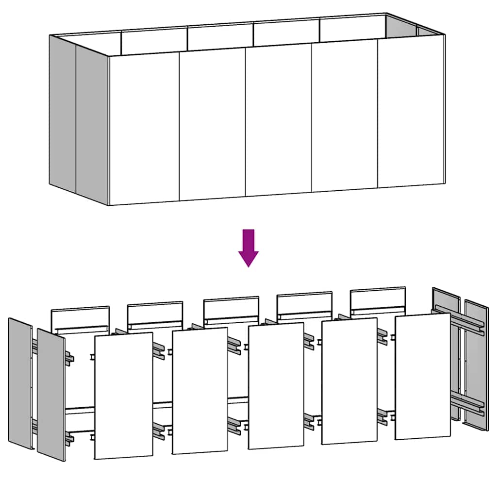 Градинска повдигната леха 200x80x80 см кортенова стомана - VL824539 - Thumbnail 6