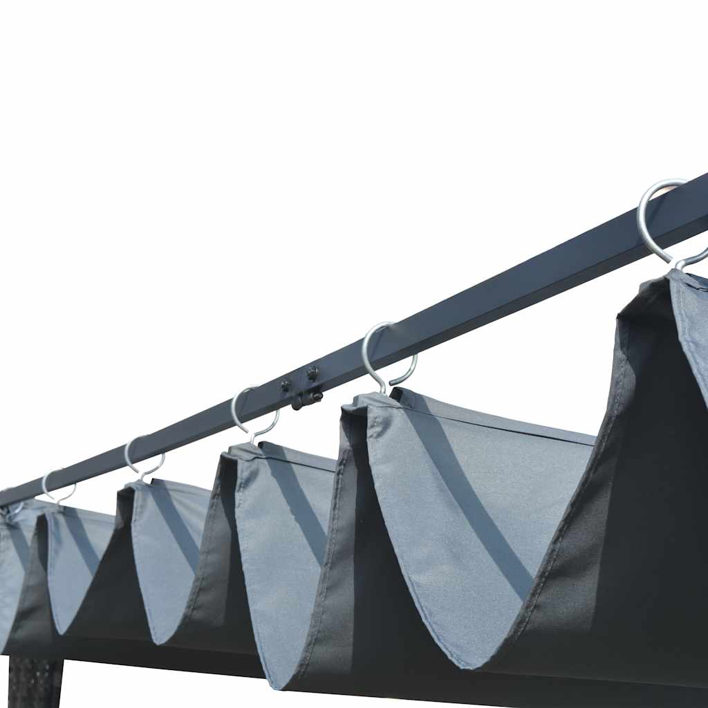 Шатра с покрив, полиратан, 300x300x220 см, сиво и антрацит - VL44818 - Thumbnail 3