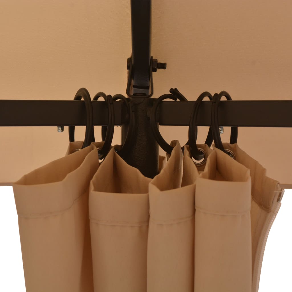 Градинска шатра павилион със завеси, шестоъгълна, 360x265 см - VL43166 - Thumbnail 4