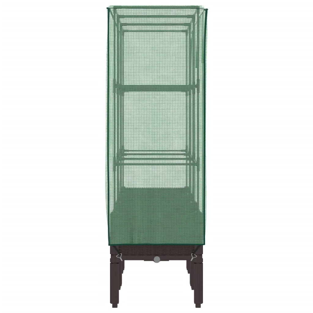 Повдигнато легло с оранжерия калъф, ратанов вид, 120x40x140 см - VL4015806 - Thumbnail 5