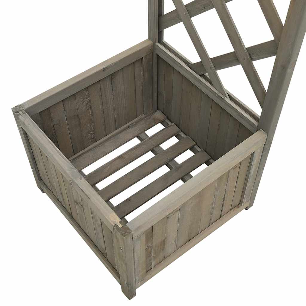 Градинска пергола с плантер, сива, чам масив - VL316392 - Thumbnail 6