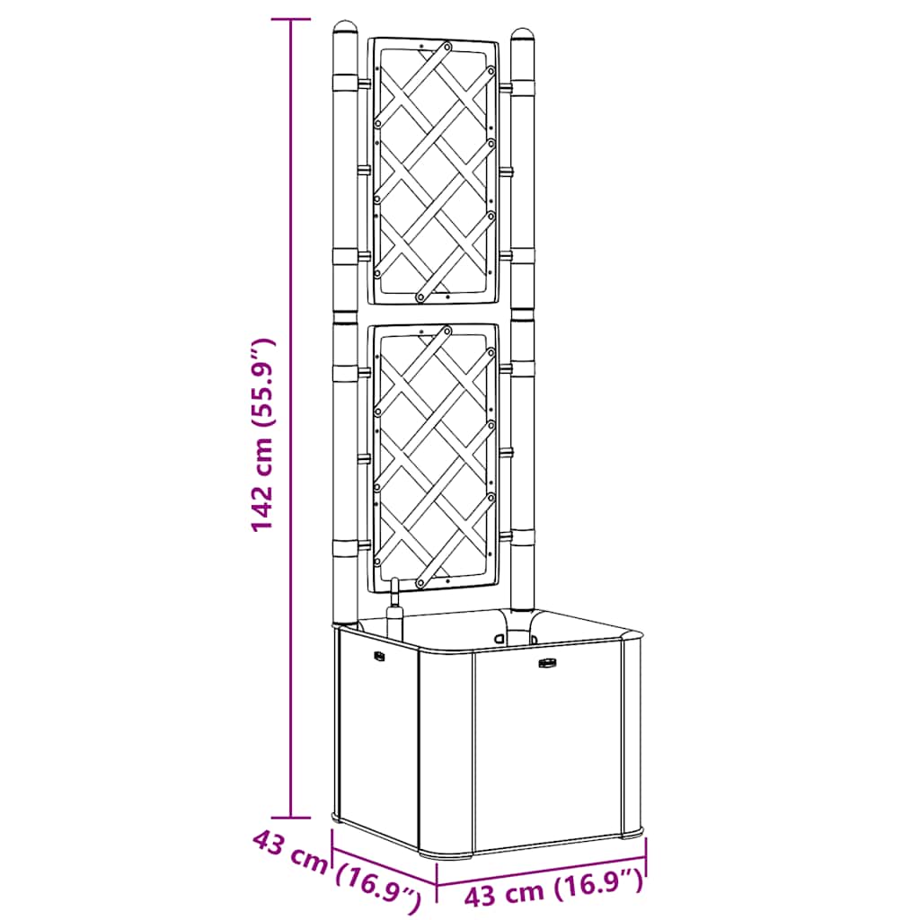 Градинска повдигната леха решетка самополивна система антрацит - VL313965 - Thumbnail 10