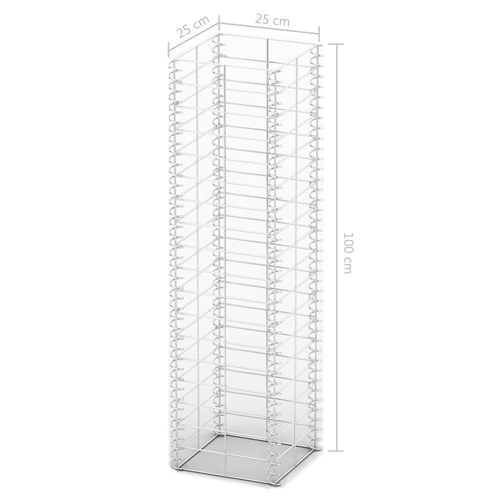 Комплект габиони, 3 бр, поцинкована тел, 25x25x100 см  - VL141045 - Thumbnail 4