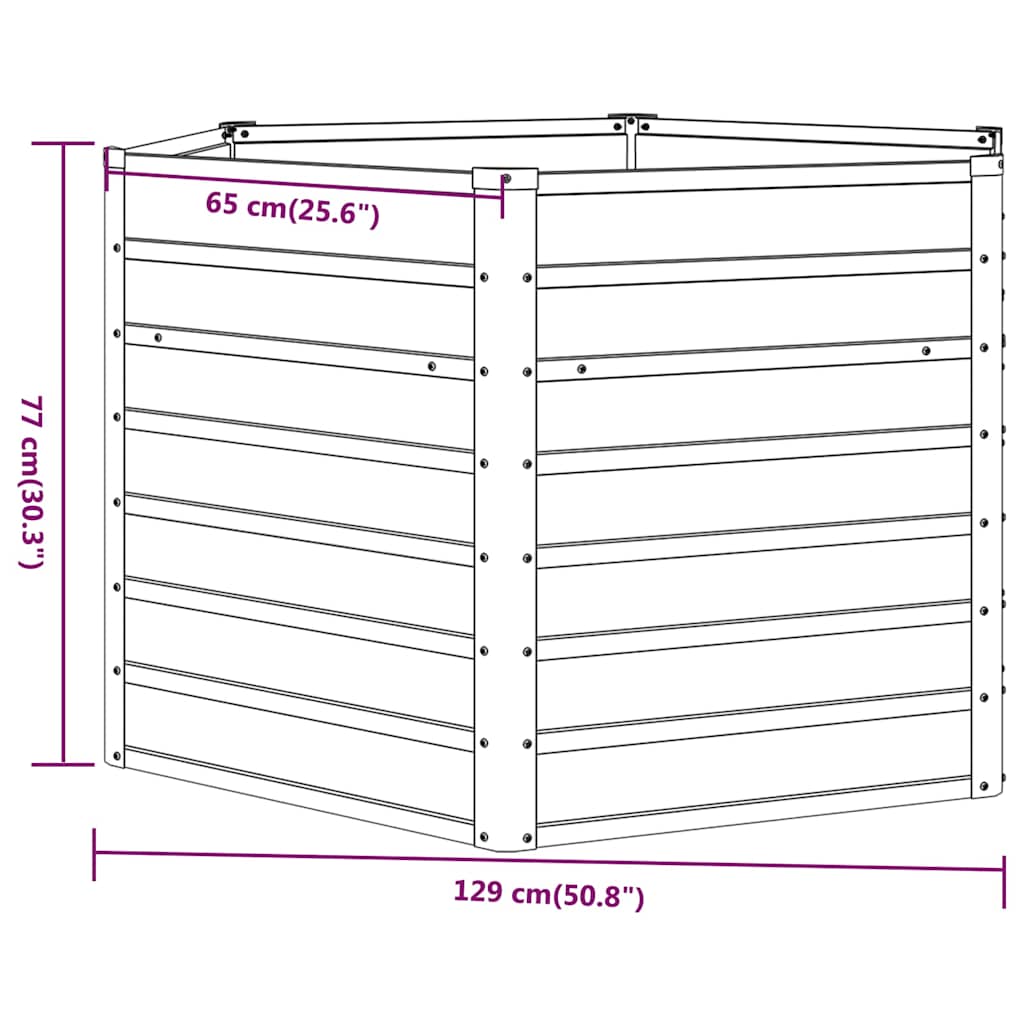 Градинска повдигната леха ръждив 129x129x77см кортенова стомана - VL151947 - Image 7