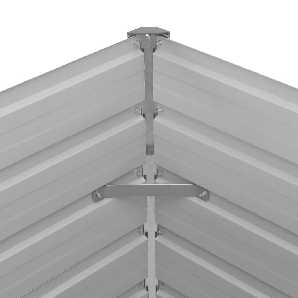 Повдигната леха, 100x100x77 см, поцинкована стомана, зелена - VL47021 - Image 10