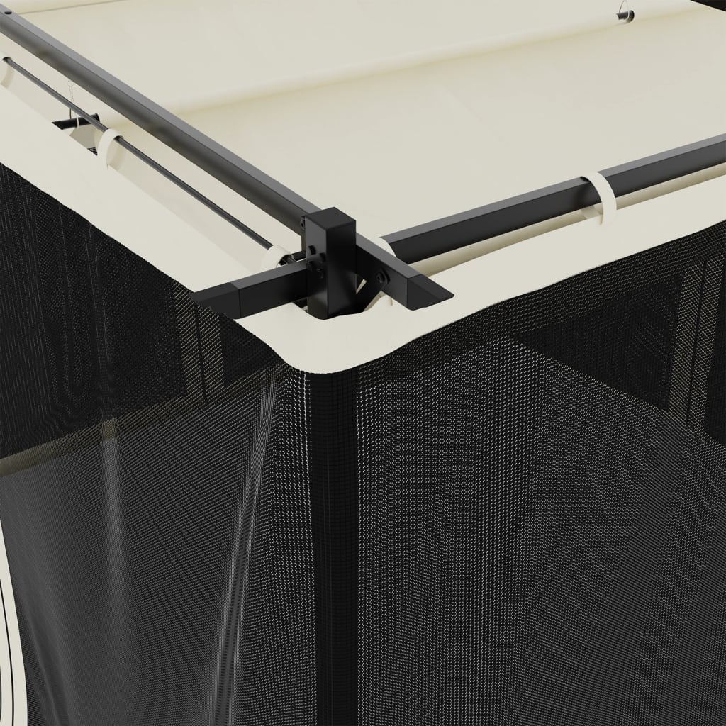 Беседка с мрежести стени, кремава, 3x3 м, стомана - VL4003908 - Thumbnail 7