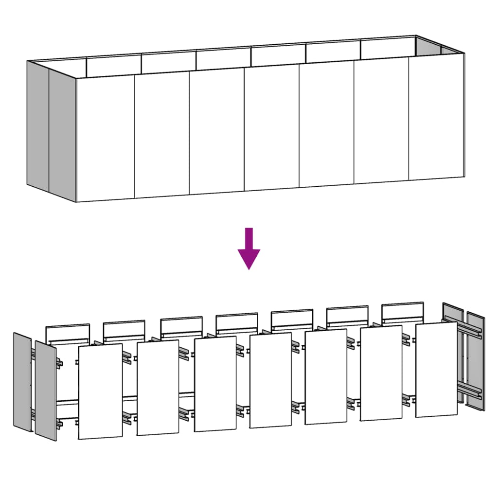 Градинска повдигната леха 280x80x80 см кортенова стомана - VL824540 - Thumbnail 6