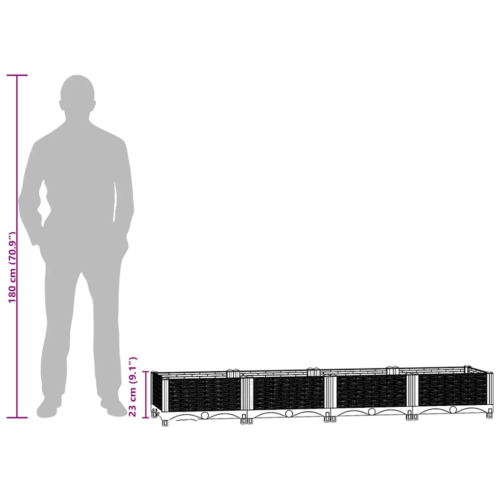Повдигната леха, 160x40x23 см, полипропилен - VL316514 - Image 9
