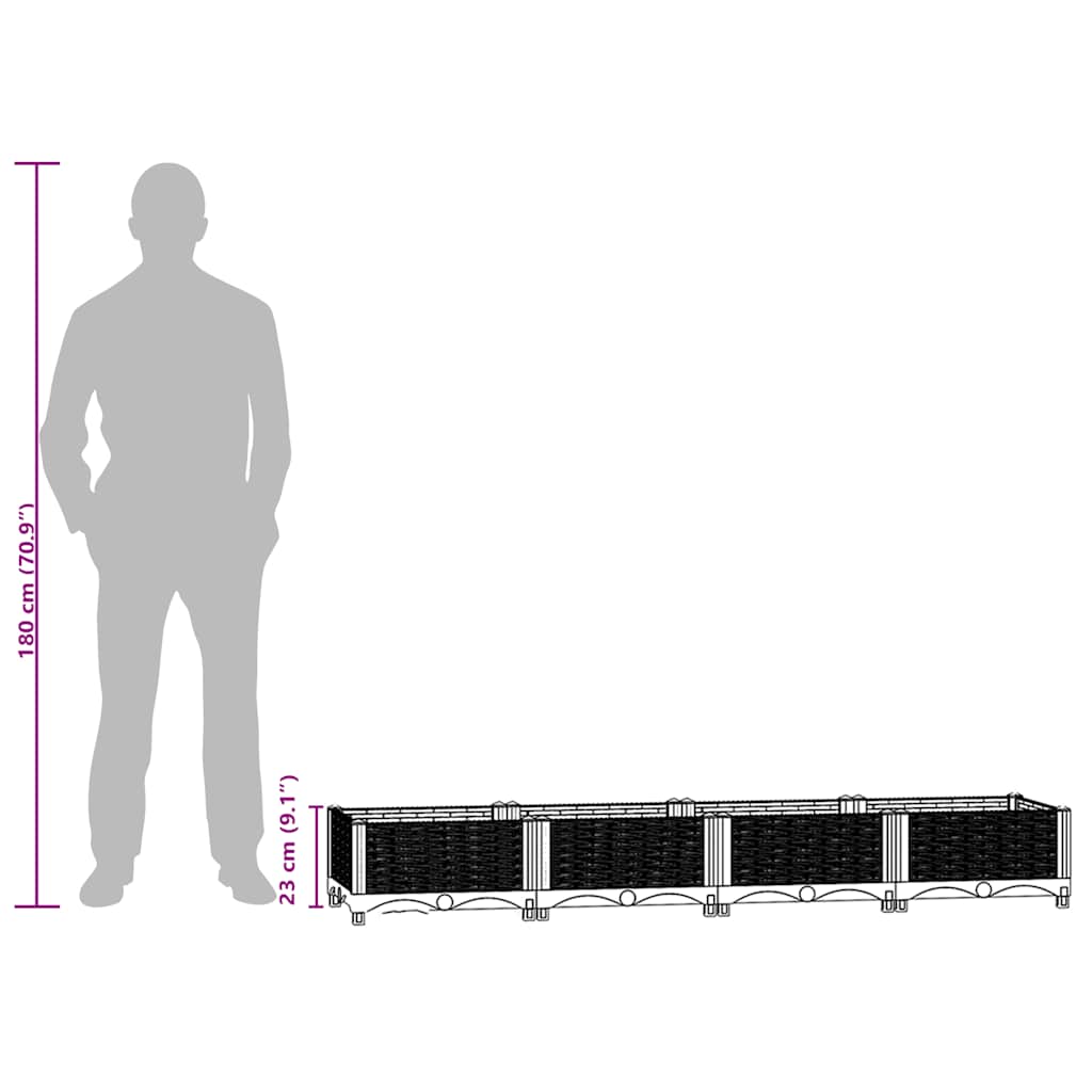 Повдигната леха, 160x40x23 см, полипропилен - VL316529 - Thumbnail 9
