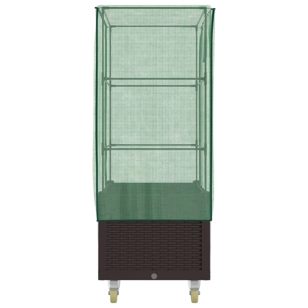 Повдигнато легло с капак и колела, ратанова визия, 80x50x182 см - VL4015808 - Thumbnail 5