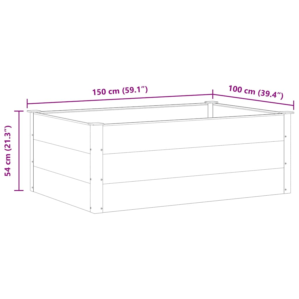Градинска повдигната леха, WPC, 150x100x54 см, сива - VL43609 - Thumbnail 7