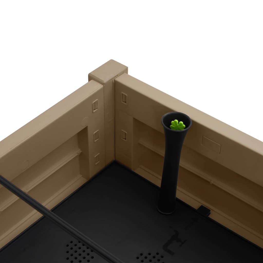 Градинска повдигната леха светлокафяв 110x45x79 см полипропилен - VL364176 - Thumbnail 5