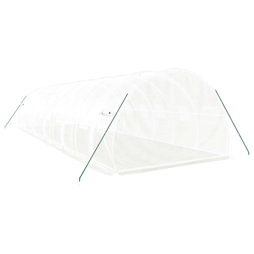 Оранжерия със стоманена рамка бяла 30 м² 10x3x2 м - Thumbnail 6