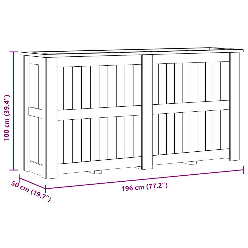 Повдигната леха, 196x50x100 см, импрегнирано борово дърво - VL49099 - Thumbnail 10