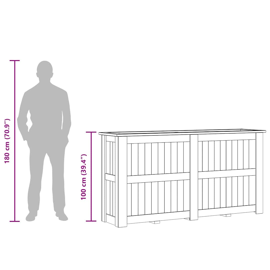 Повдигната леха, 196x50x100 см, импрегнирано борово дърво - VL49099 - Thumbnail 11