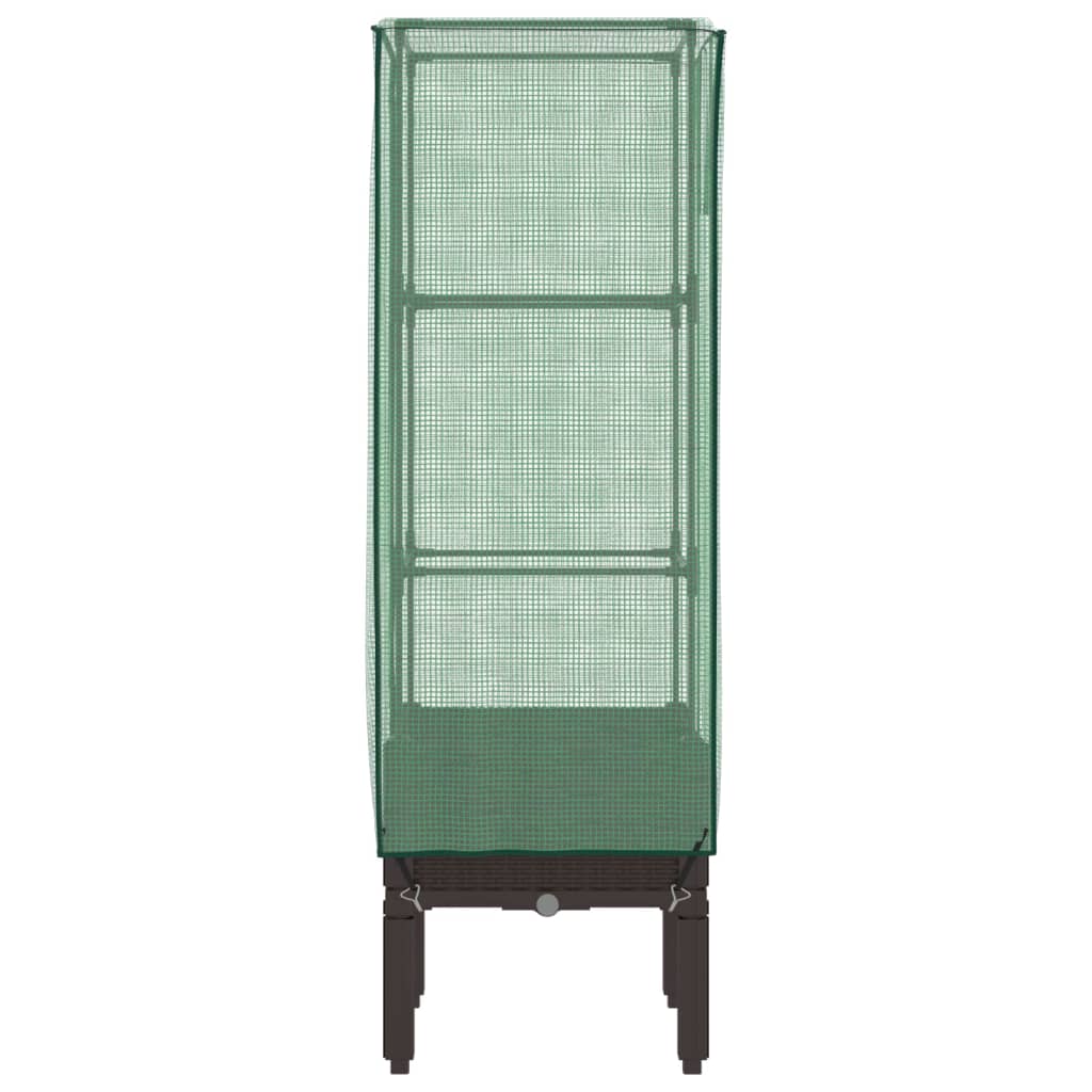 Повдигнато легло с оранжерия калъф, ратанов вид, 40x40x140 см - VL4015804 - Thumbnail 5