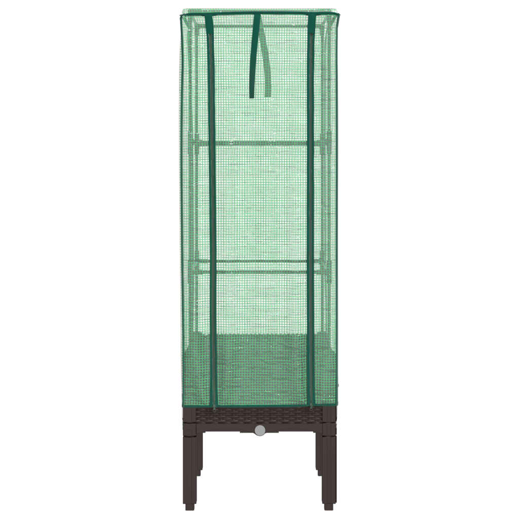 Повдигнато легло с оранжерия калъф, ратанов вид, 40x40x140 см - VL4015804 - Thumbnail 4