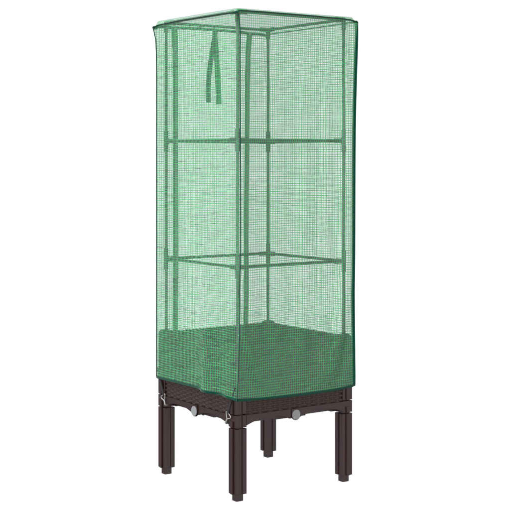 Повдигнато легло с оранжерия калъф, ратанов вид, 40x40x140 см - VL4015804 - Thumbnail 6