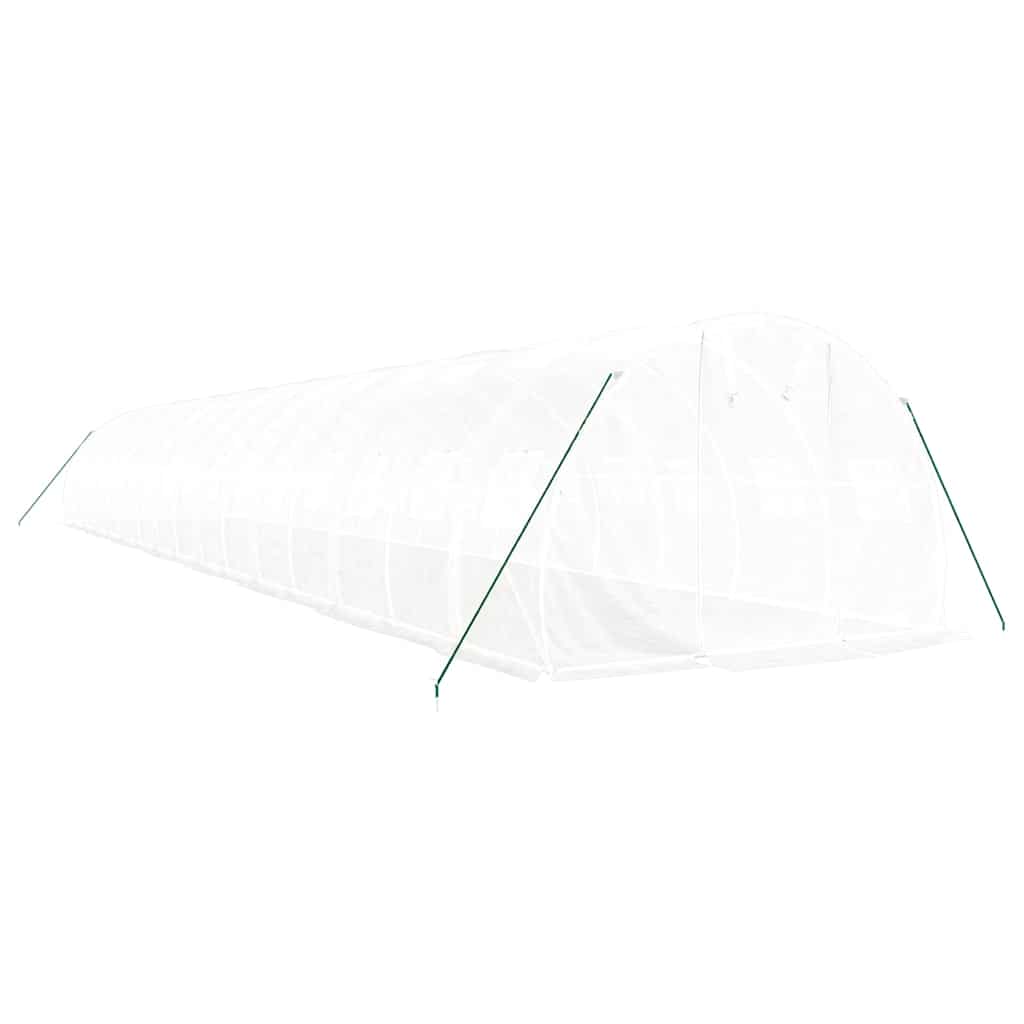 Оранжерия със стоманена рамка бяла 48 м² 16x3x2 м - Thumbnail 3