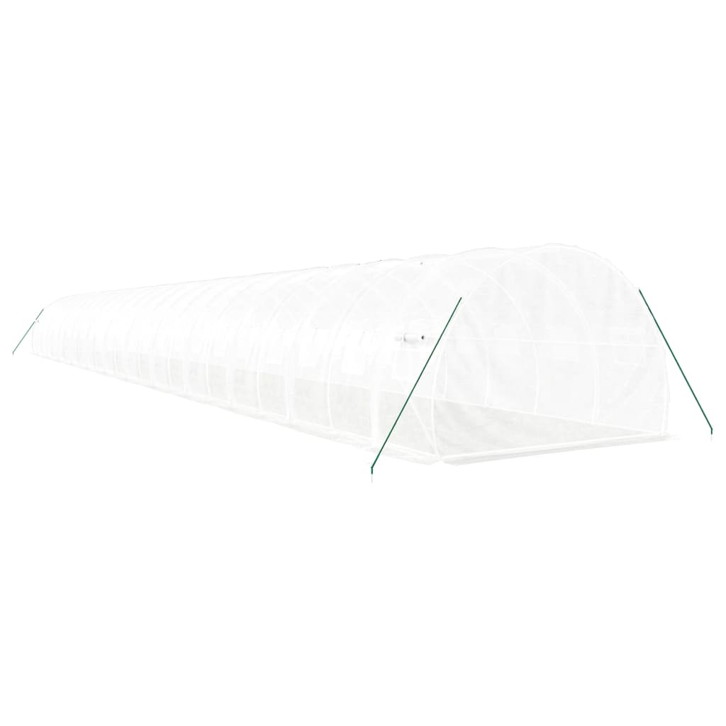 Оранжерия със стоманена рамка бяла 72 м² 24x3x2 м - Thumbnail 6